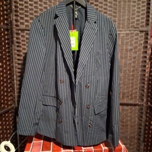 Men's Classic Black Pinstripe Jacket